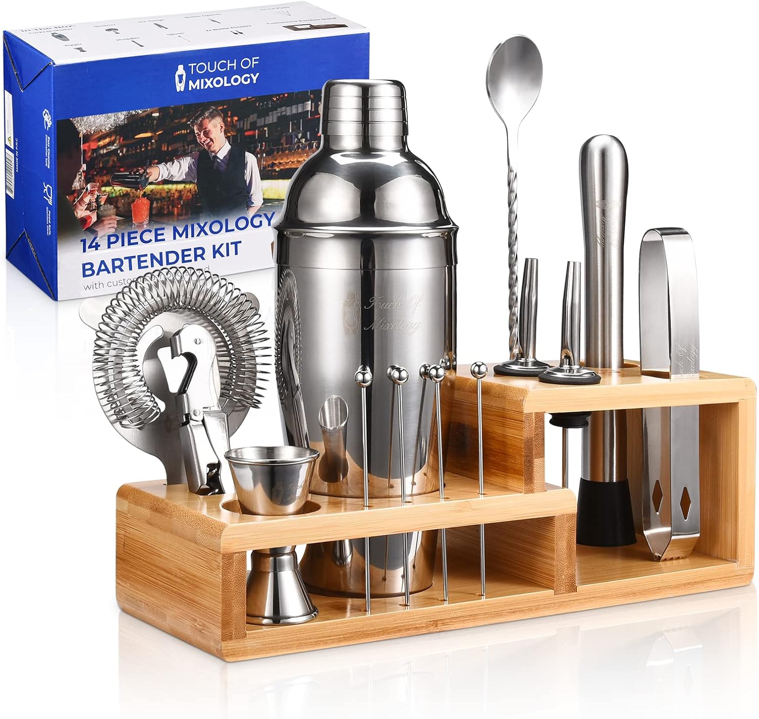 Silver Cocktail Shaker Set - Touch of Mixology
