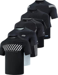 5 Pack Mens Active Quick Dry Crew Neck T Shirts - Workout Bulk Value