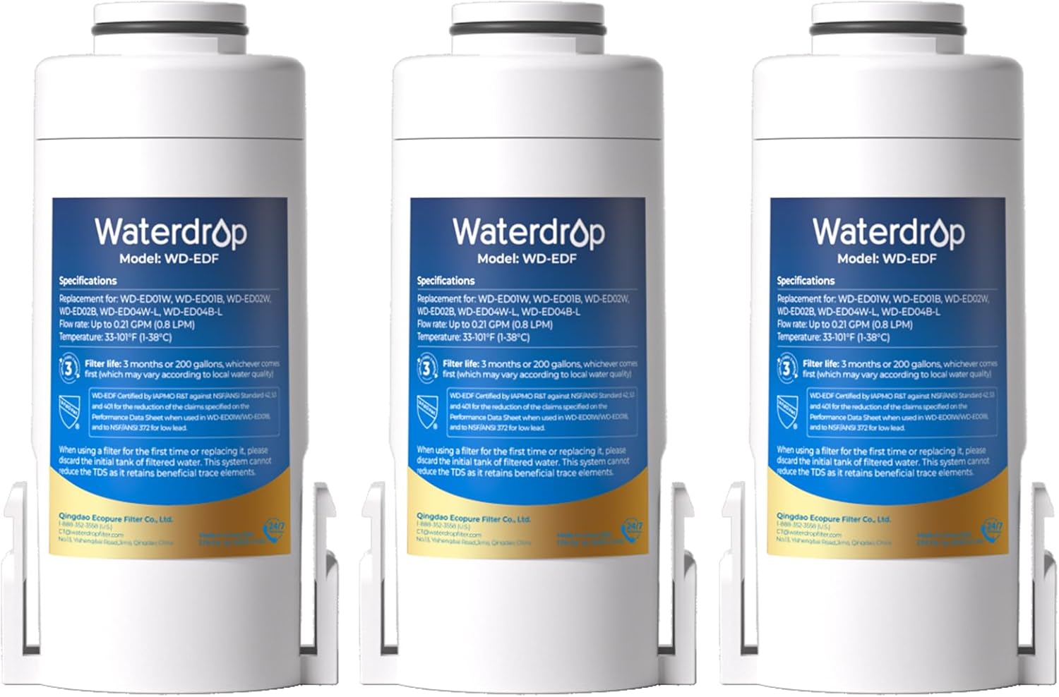 Waterdrop WD-EDF Replacement Filters for Electric Water Pitchers