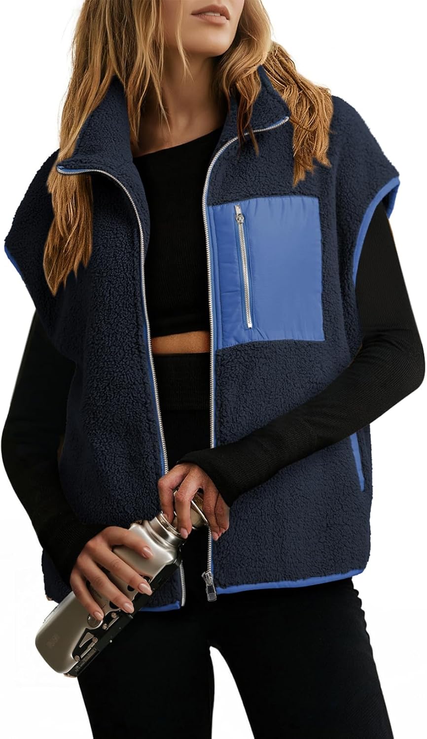 Dokotoo Womens Fleece Jacket Vest for Cozy Fall and Winter Wear