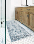 Unique Loom Sofia Collection Area Rug Runner - Light Blue Ivory