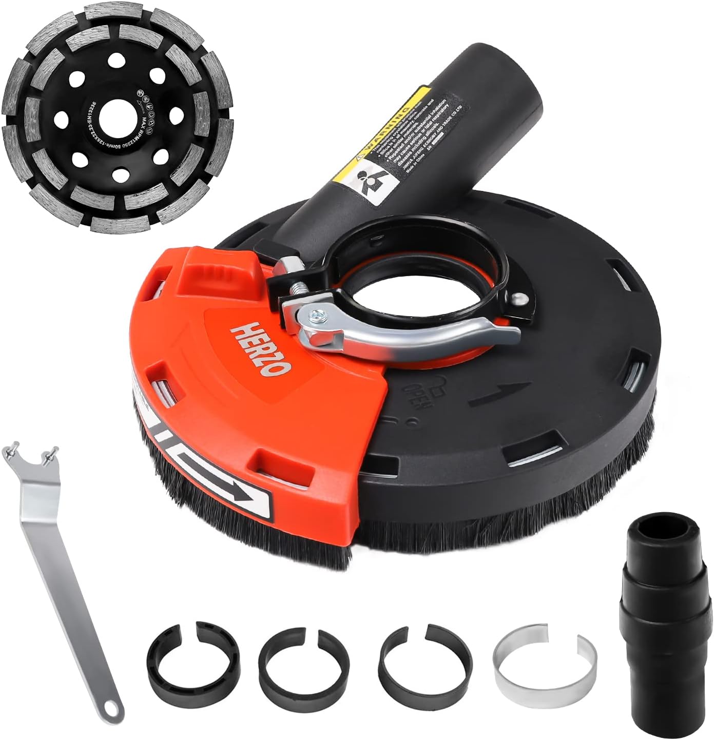 HERZO Surface Grinding Dust Shroud for Angle Grinder 4.5in/5