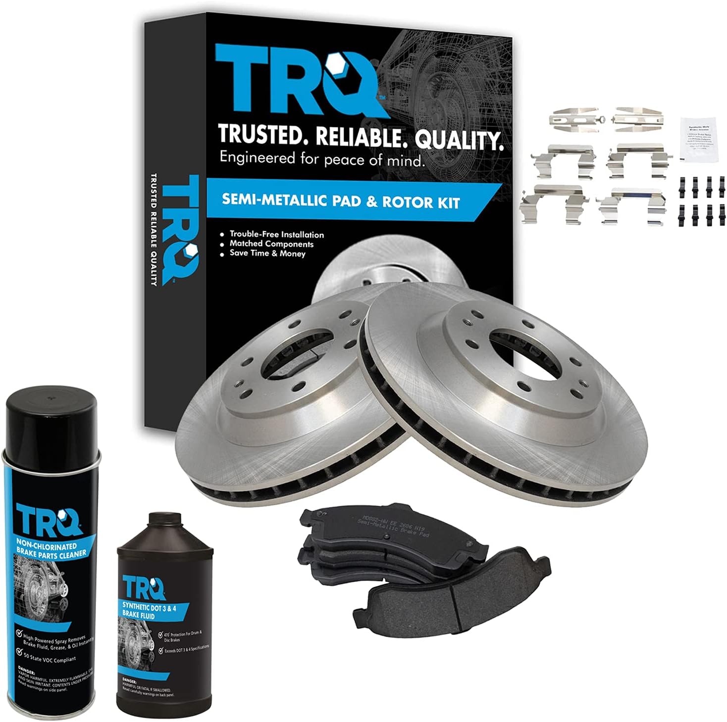 TRQ Front Brake Pad & Rotor Kit for 2004-2005 Buick Rainier