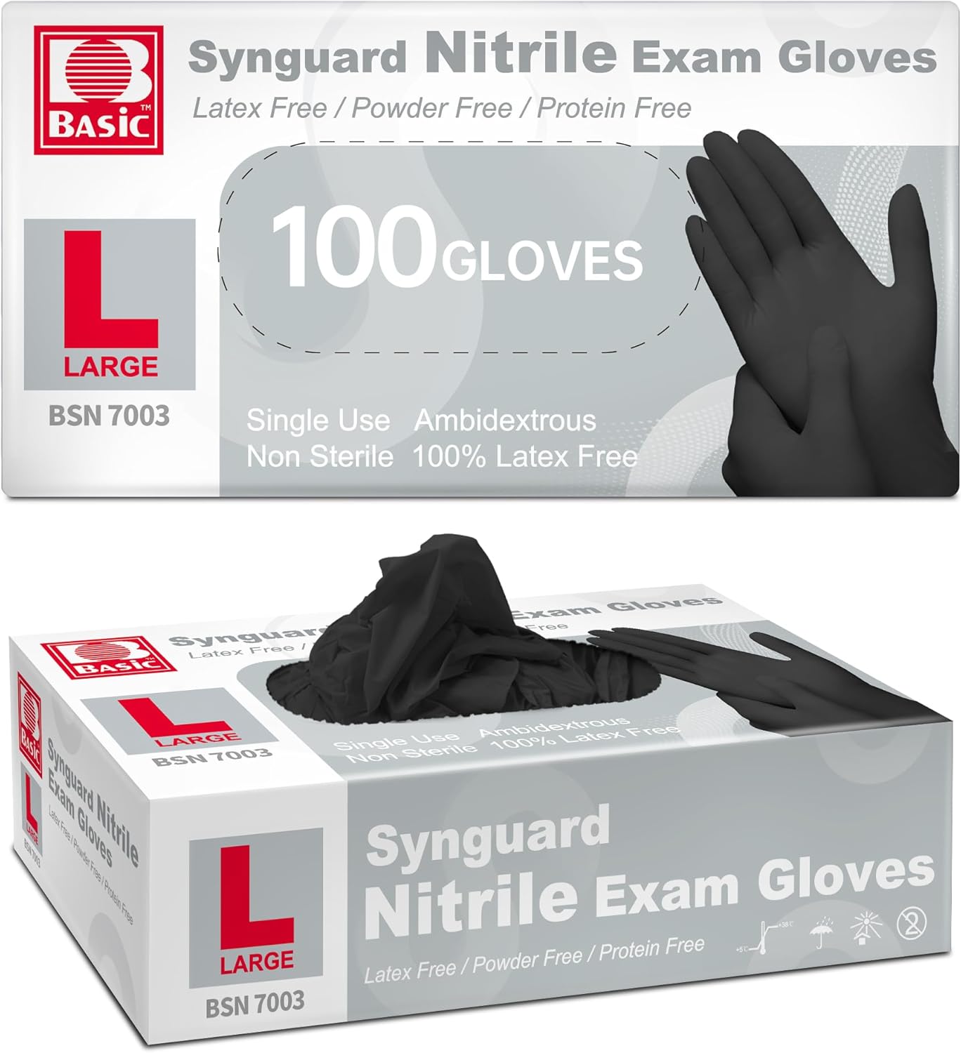 Supmedic Black Nitrile Gloves - 1000 Pcs - Food-Safe & Disposable