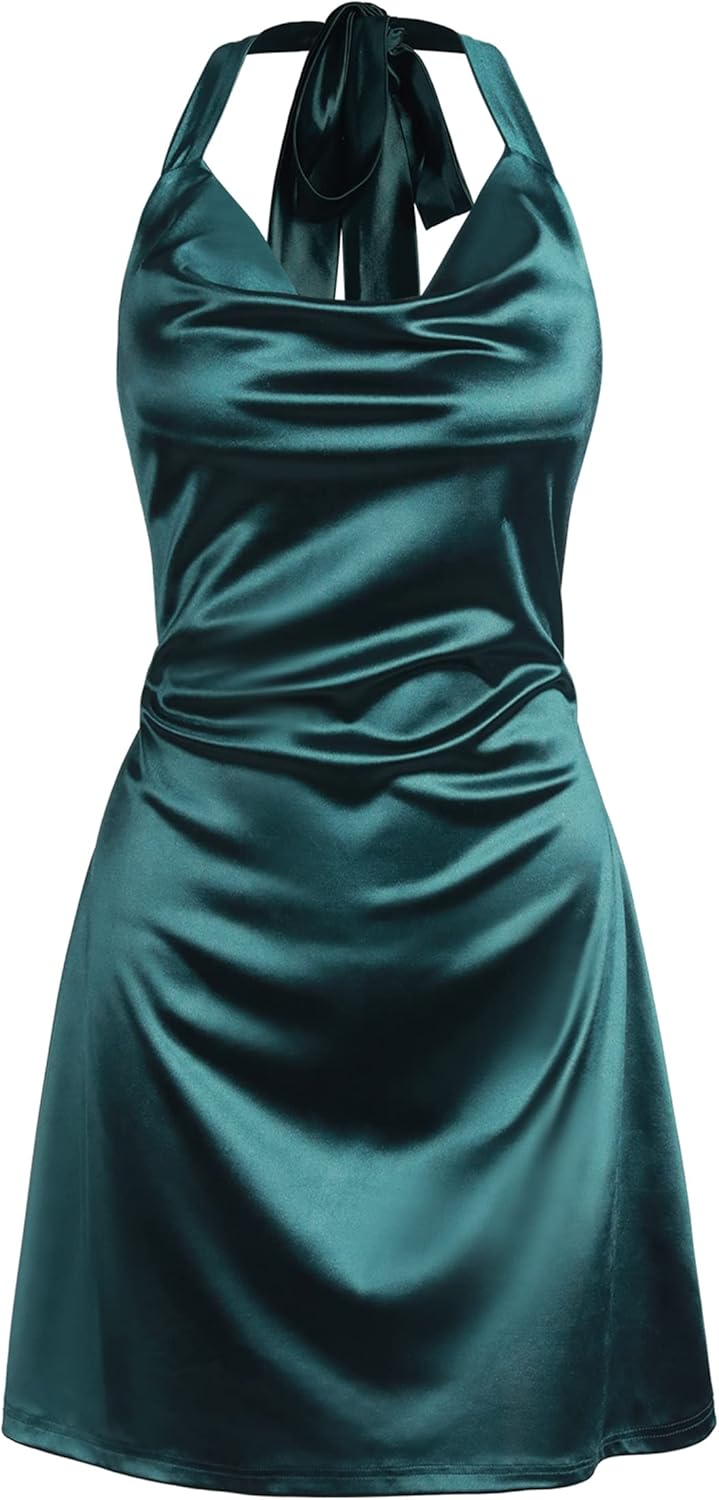 ZAFUL Satin Mini Dress: Sexy Cowl Neck Glam