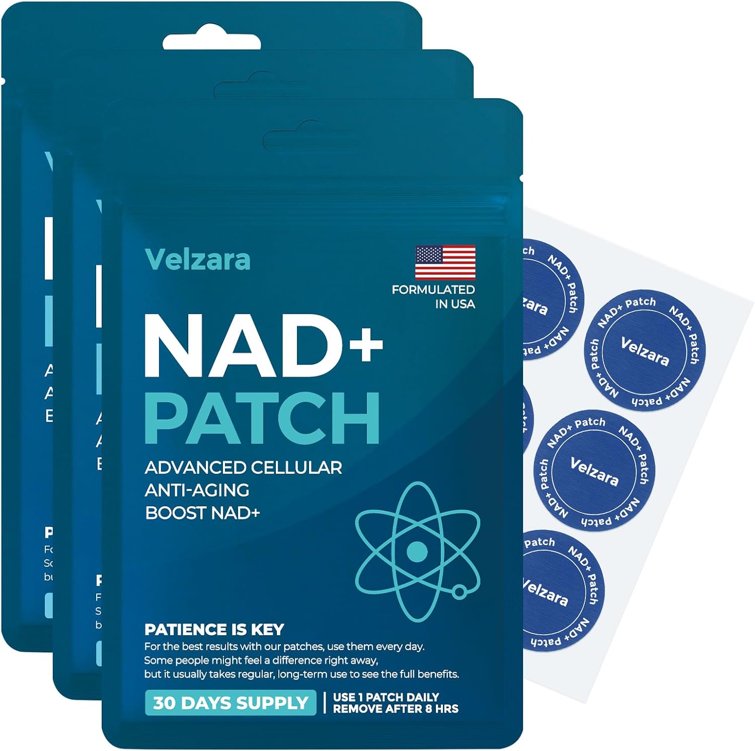 NAD+ Patches by Velzara for Youthful Skin and Balance
