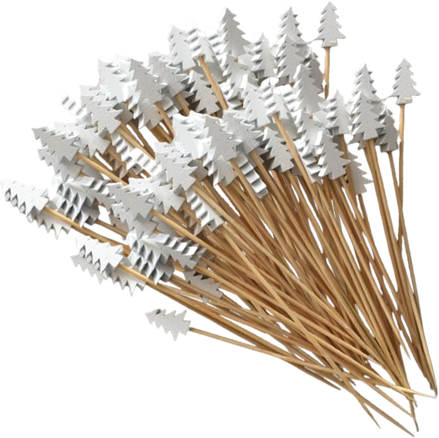 100 Fancy Xmas Tree Cocktail Picks - Festive Appetizer Decor