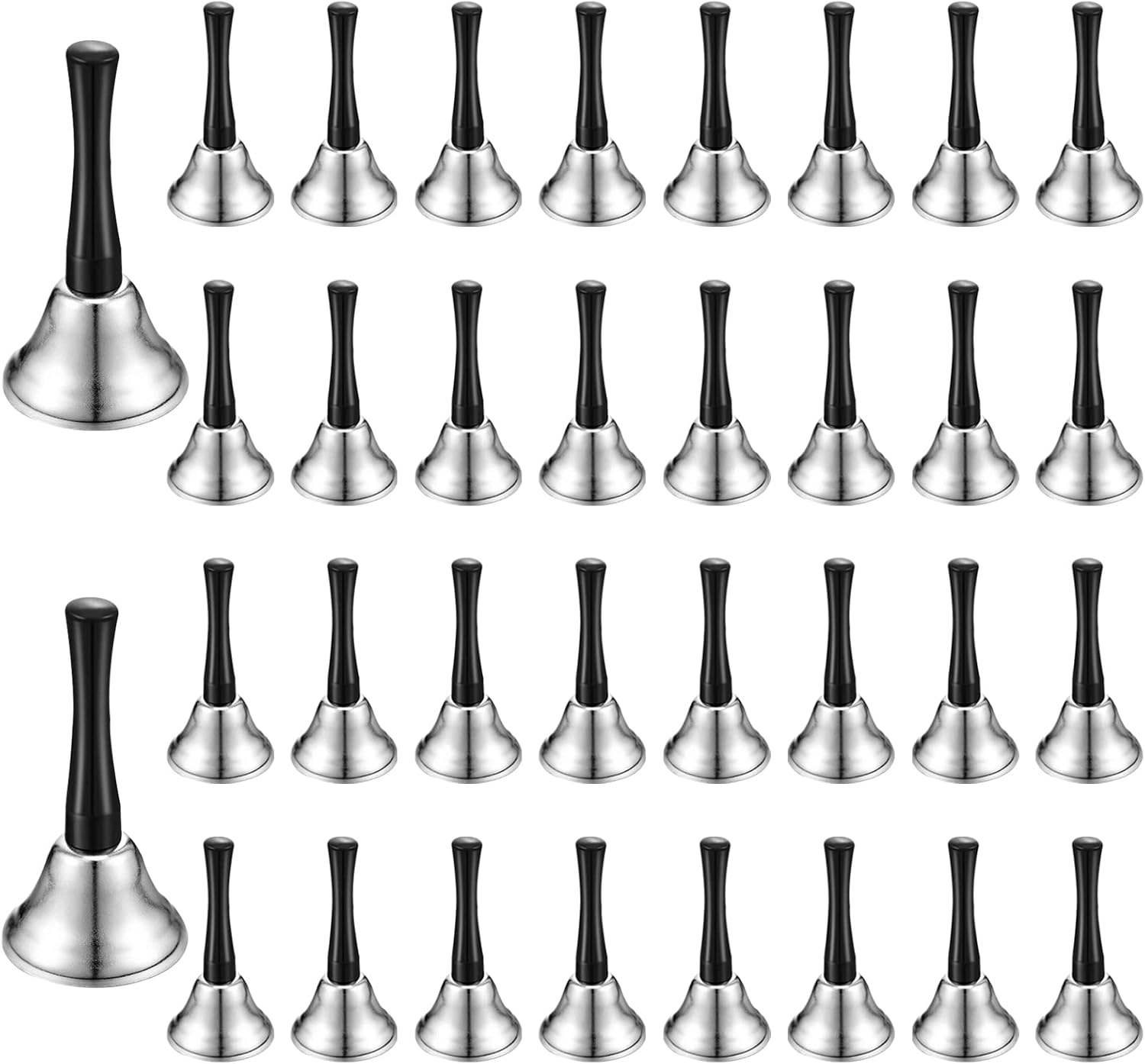 34 Pieces Metal Hand Bell Set for Events and Decorations