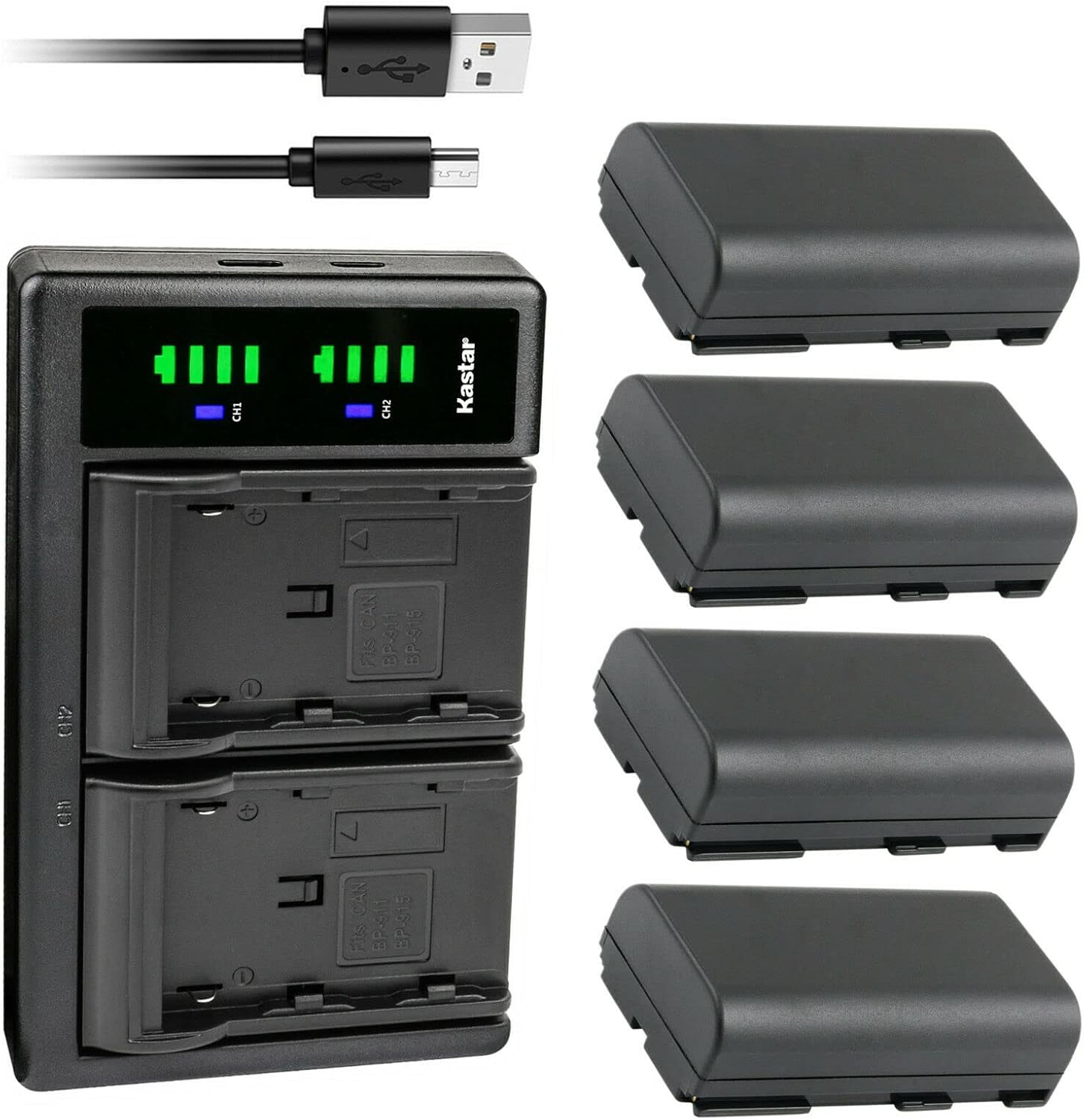 Kastar 4-Pack Battery and USB Charger for Phase One Cameras