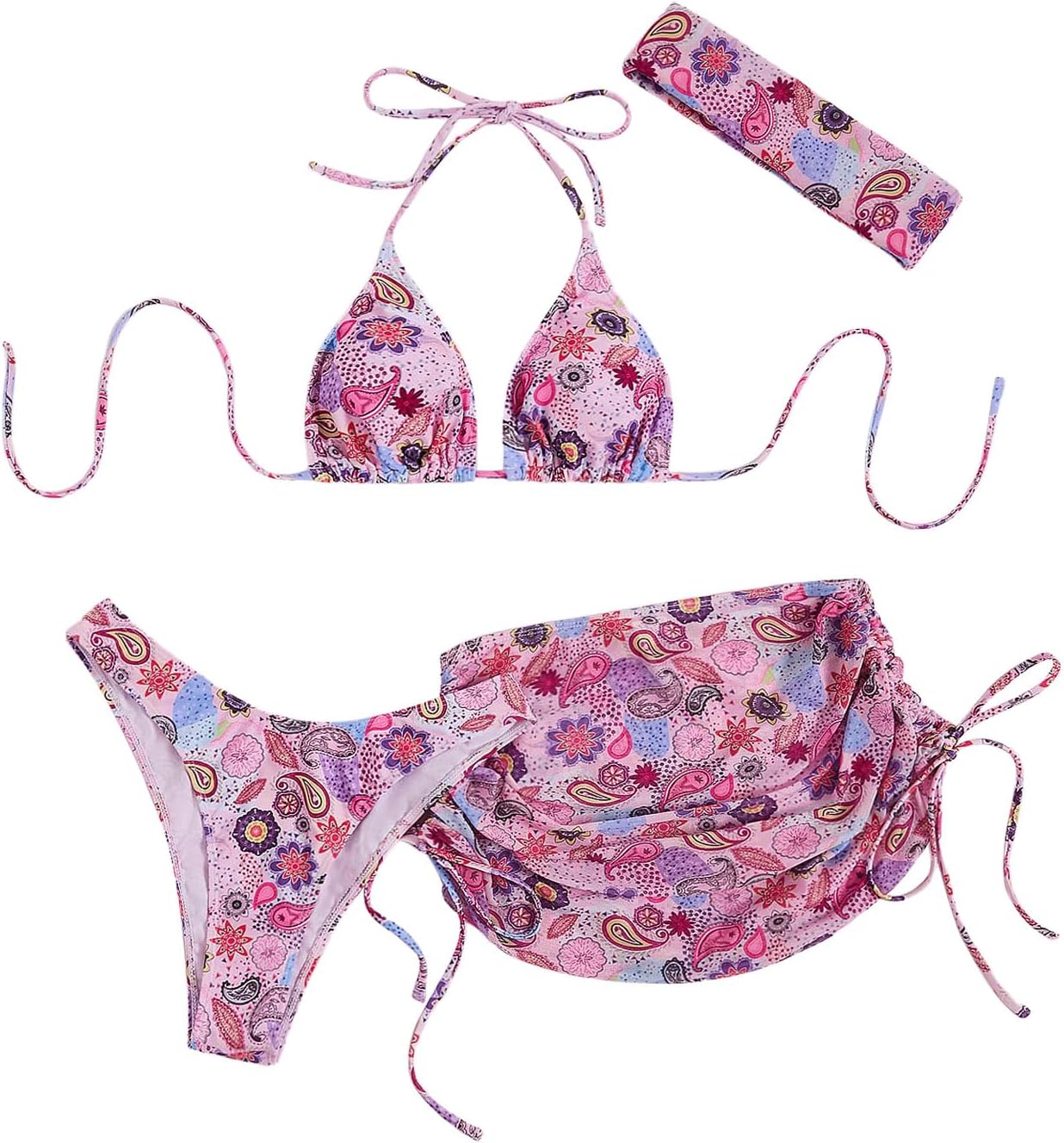 COZYEASE Women's 4 Piece Swimsuits Sexy Bikini Set for Summer