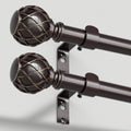Heavy Duty Bronze Curtain Rods for Adjustable Windows 28 to 48 in
