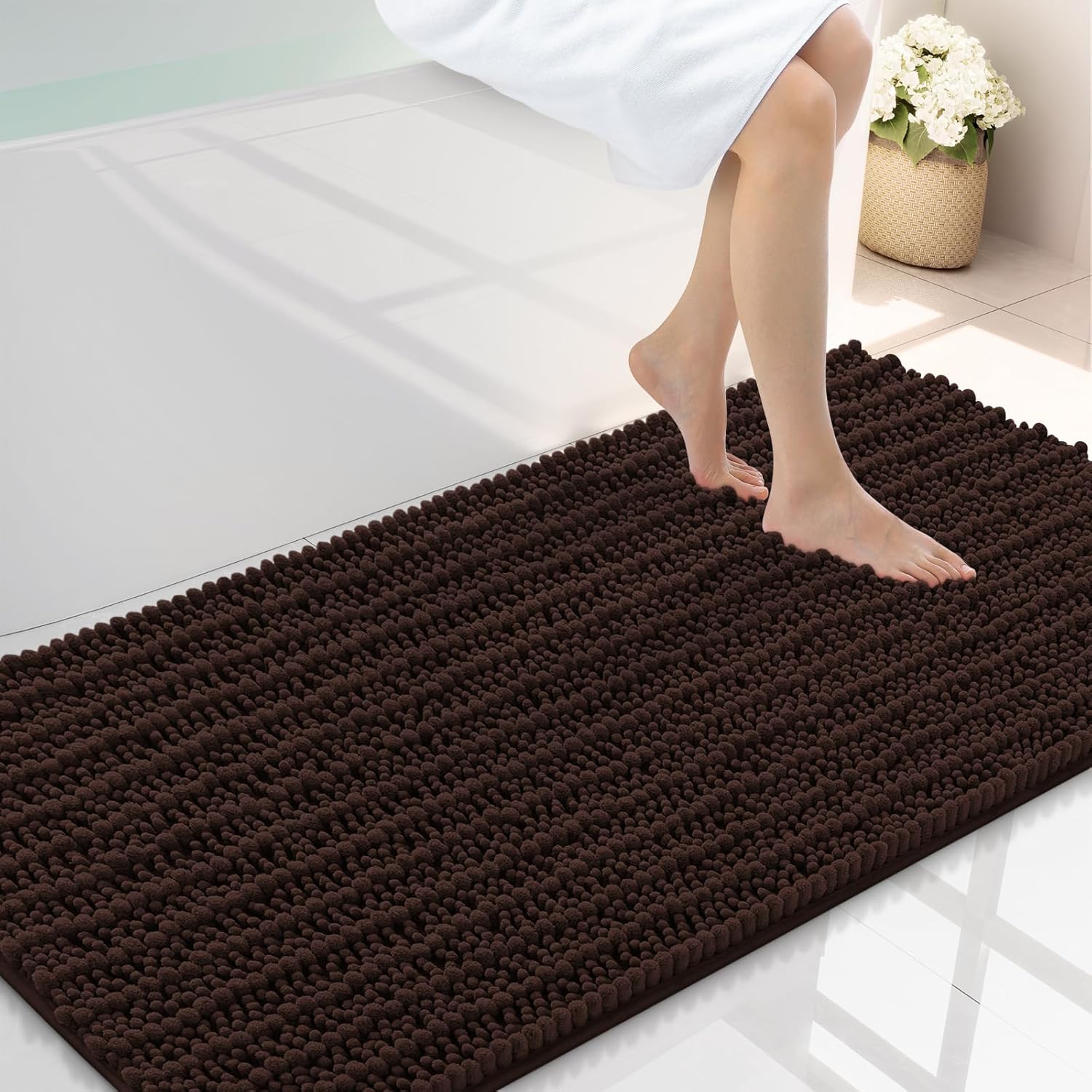 Smiry Bathroom Rugs Mat 44x24 - Soft Absorbent Chenille Comfort