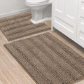 H.VERSAILTEX Striped Bath Rug Set 2 Piece - Ultra Thick Absorbent