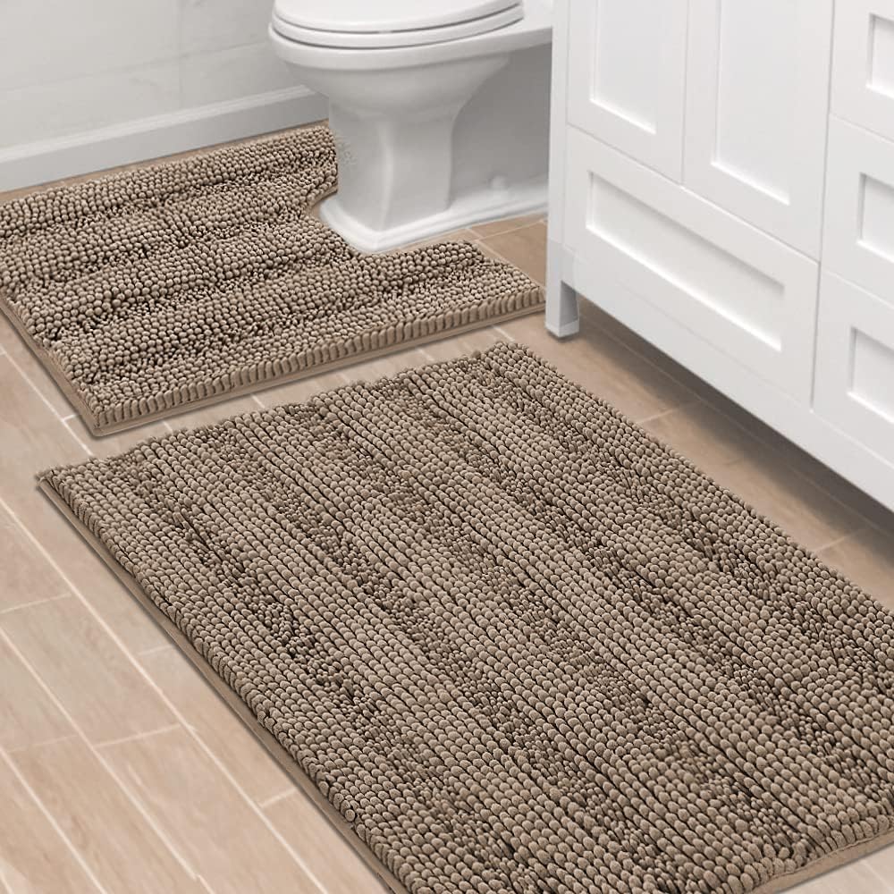 H.VERSAILTEX Ultra Thick Bathroom Rugs Set for Cozy Comfort