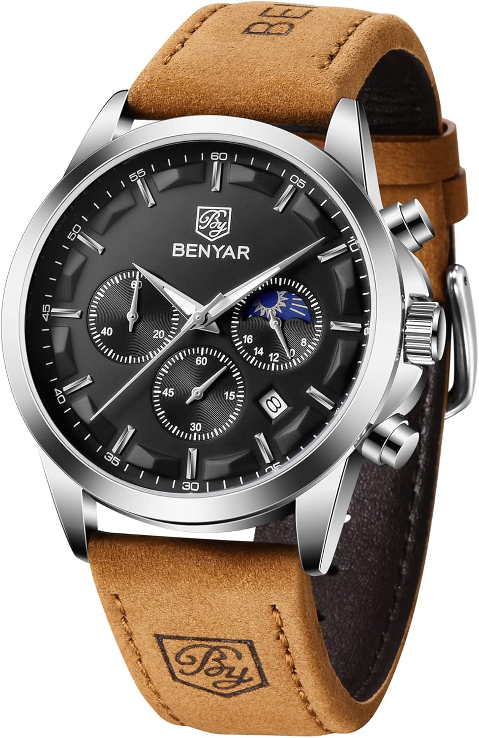 BY BENYAR Mens Watches Analog Quartz Chronograph for Style