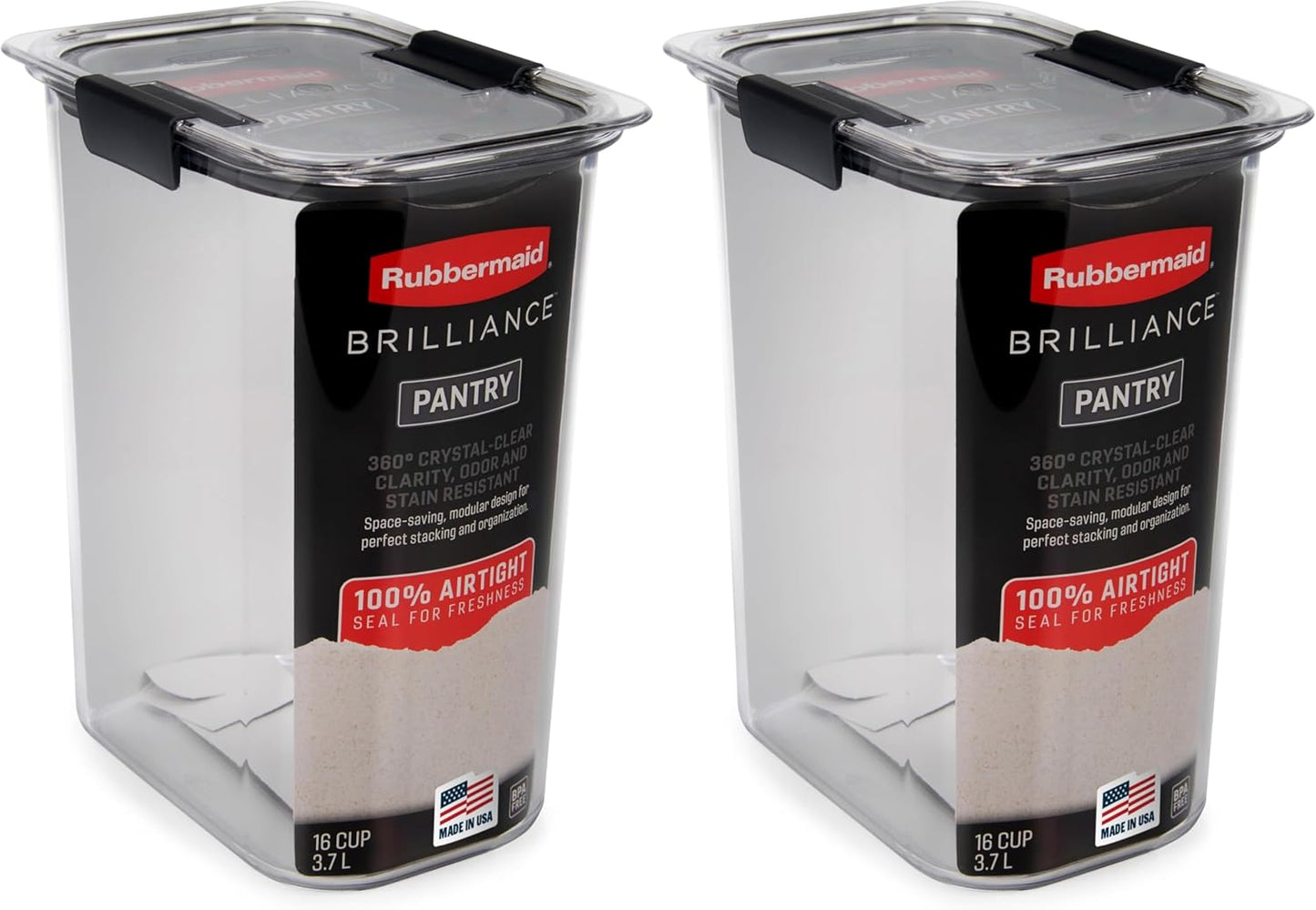 Rubbermaid Brilliance 16-Cup Airtight Food Storage Containers