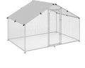 Large Metal Chicken Coop 10 ft Walk-in Poultry Cage - Spire Roof