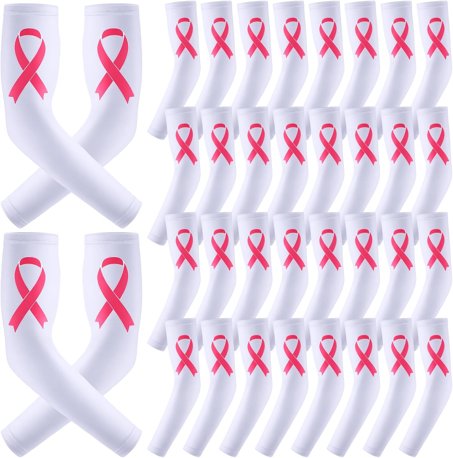 Breast Cancer Awareness Arm Sleeves for Sports and Comfort