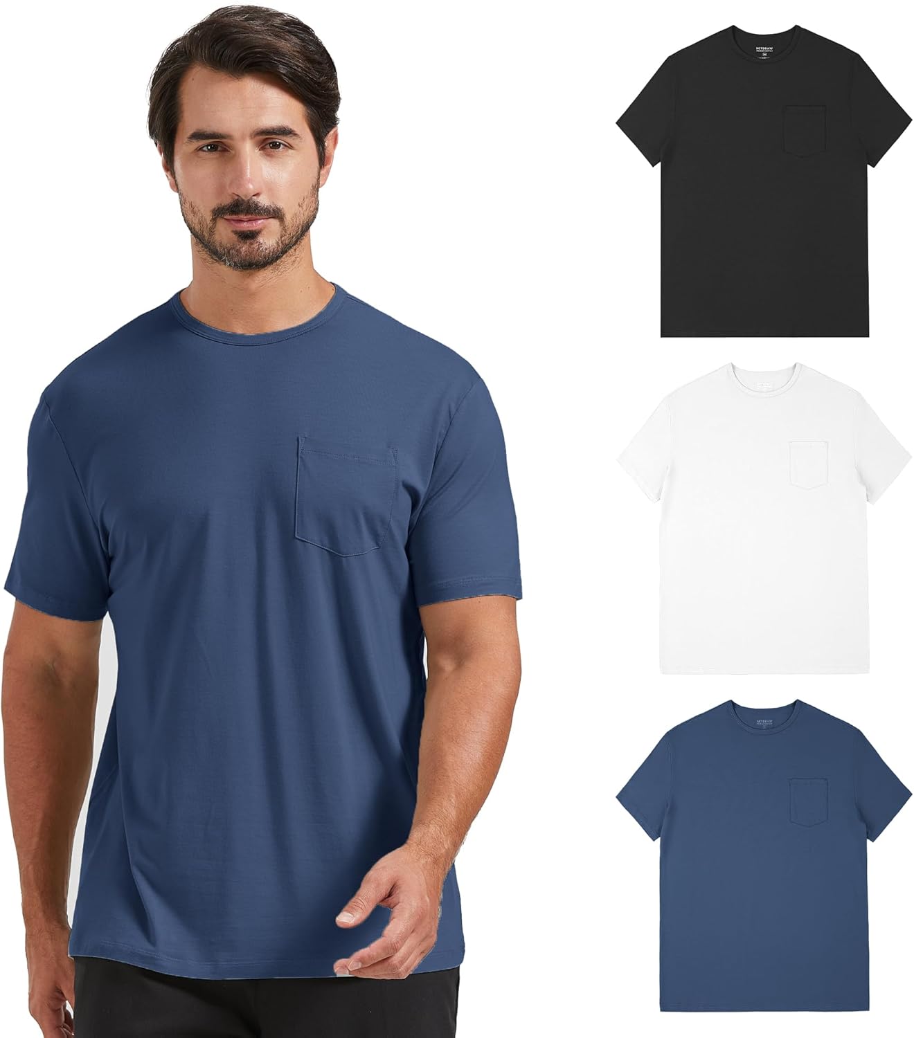 Men's Ultra Soft Bamboo Viscose Pocket T-Shirt for Comfort