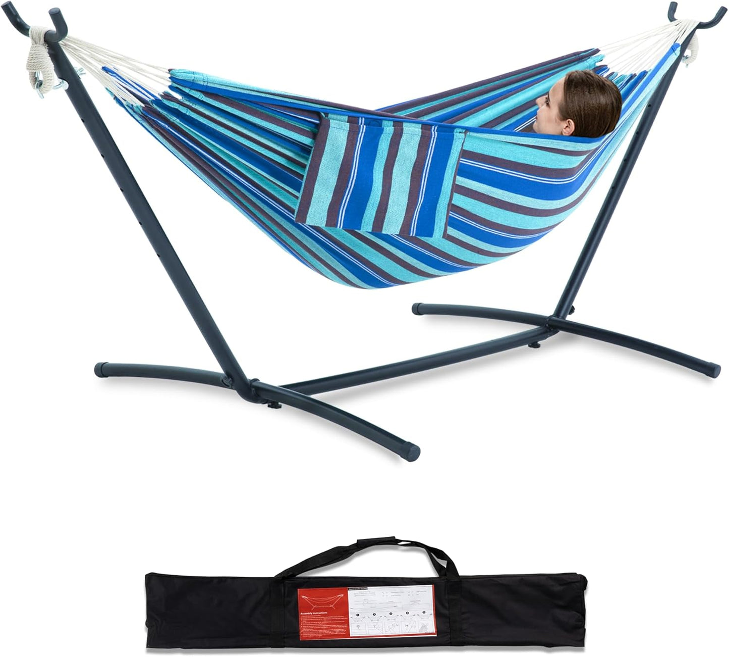 PNAEUT Double Hammocks with Stand for Ultimate Comfort Outdoors