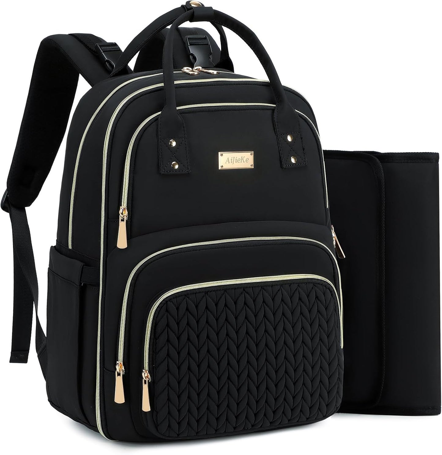 AIJIEKE Insulated Diaper Backpack with Changing Pad