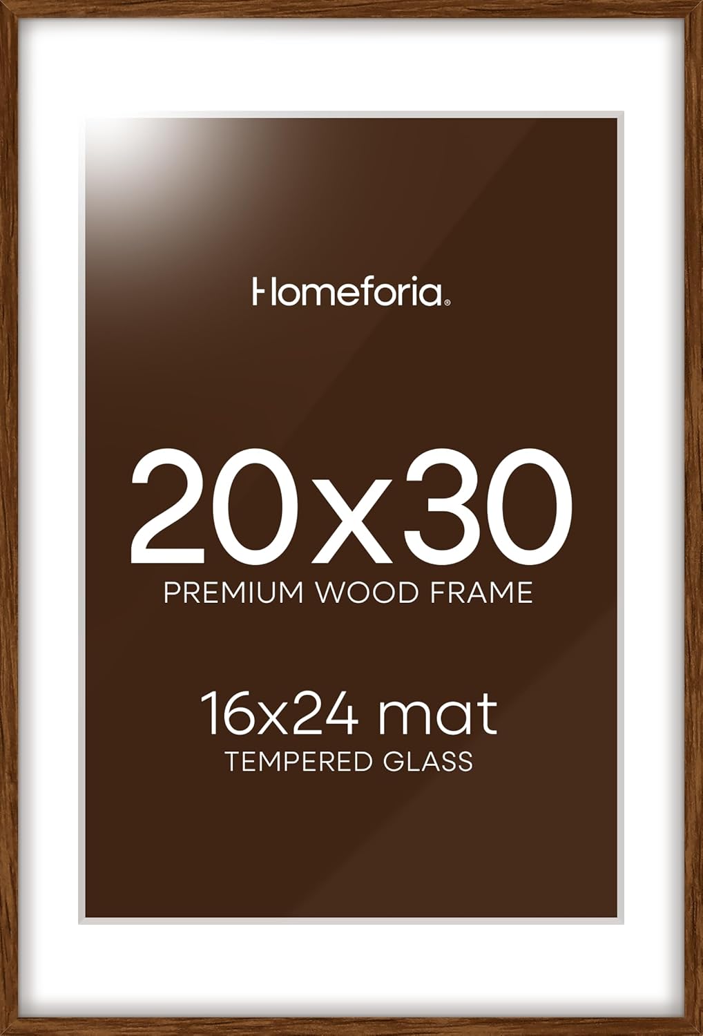 High-End Dark Oak 20x30 Wooden Poster Frame with Mat Options