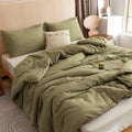Oversized Queen Comforter Olive Green - Lightweight Boho Comfort