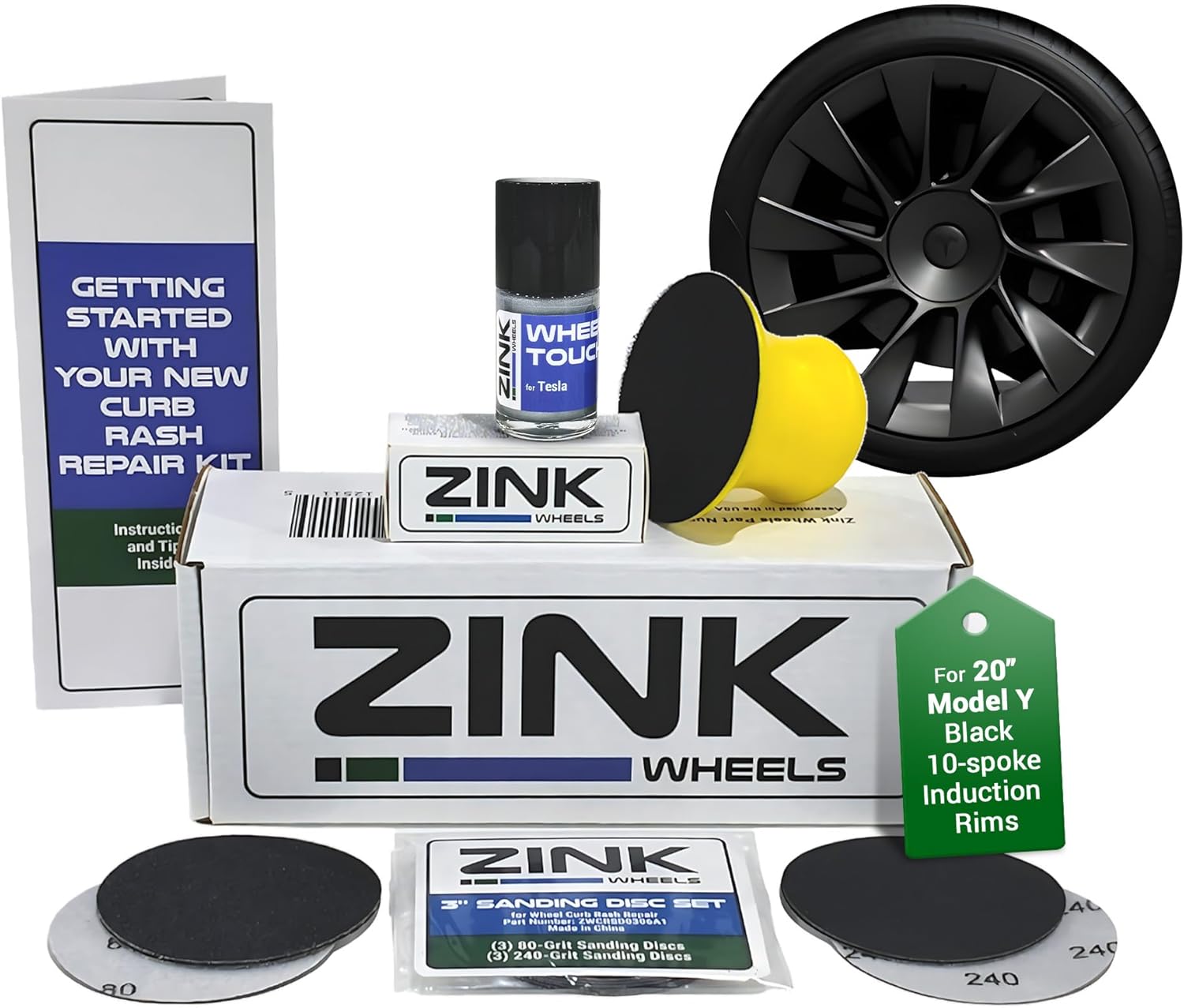 Premium Tesla Wheel Curb Rash Repair Kit for Model Y Rims