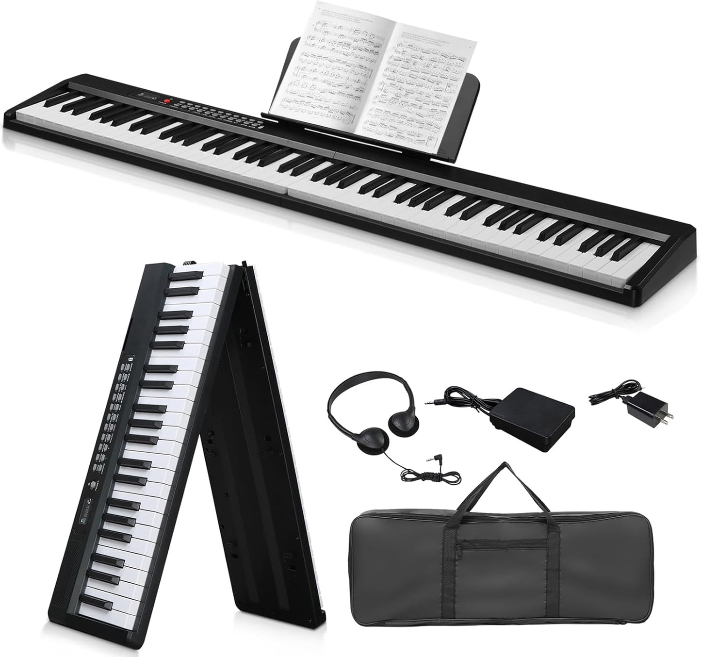Ktaxon Foldable Piano Keyboard with MIDI Bluetooth Functionality