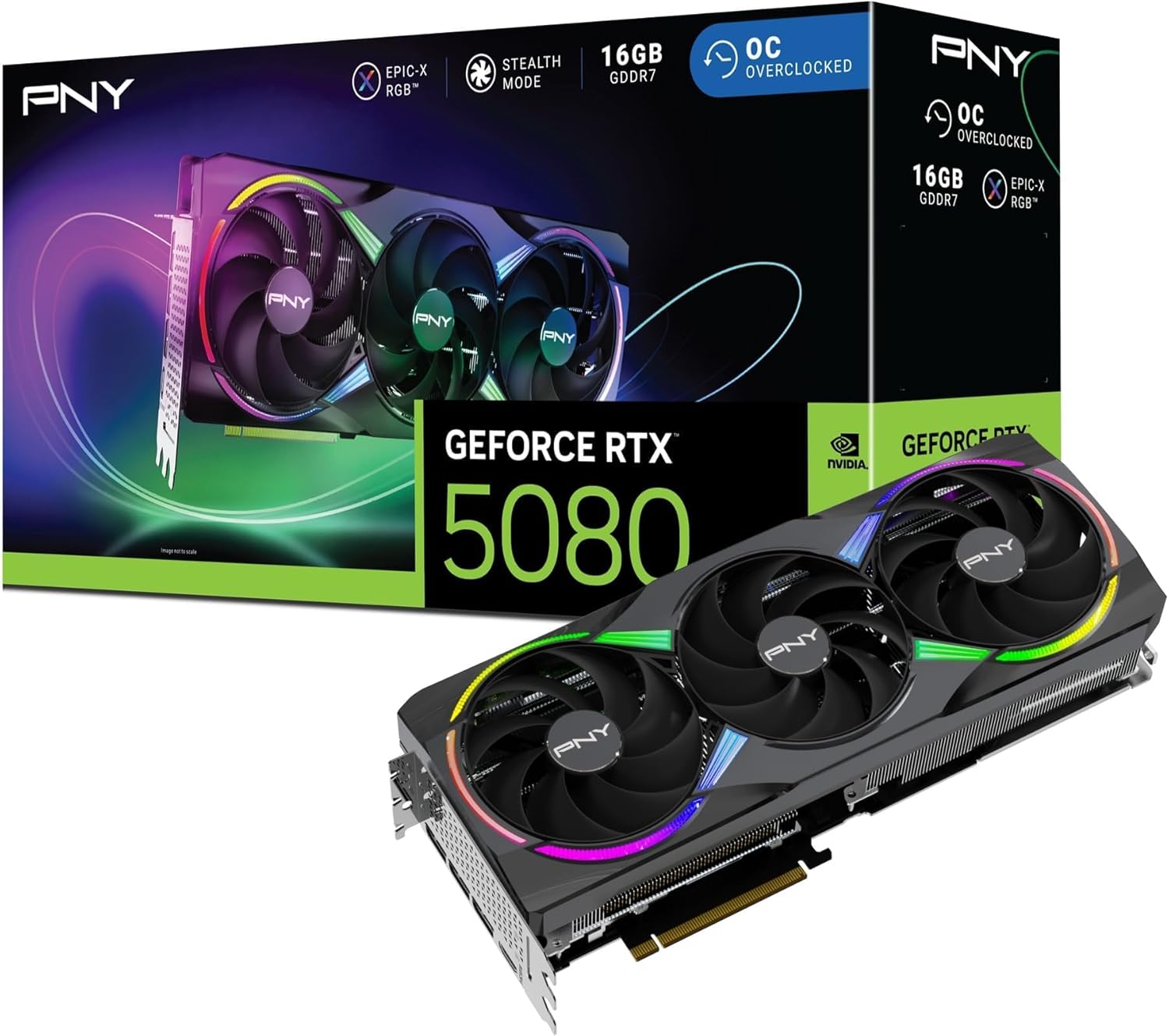 PNY NVIDIA GeForce RTX 5080 Epic-X ARGB OC Graphics Card