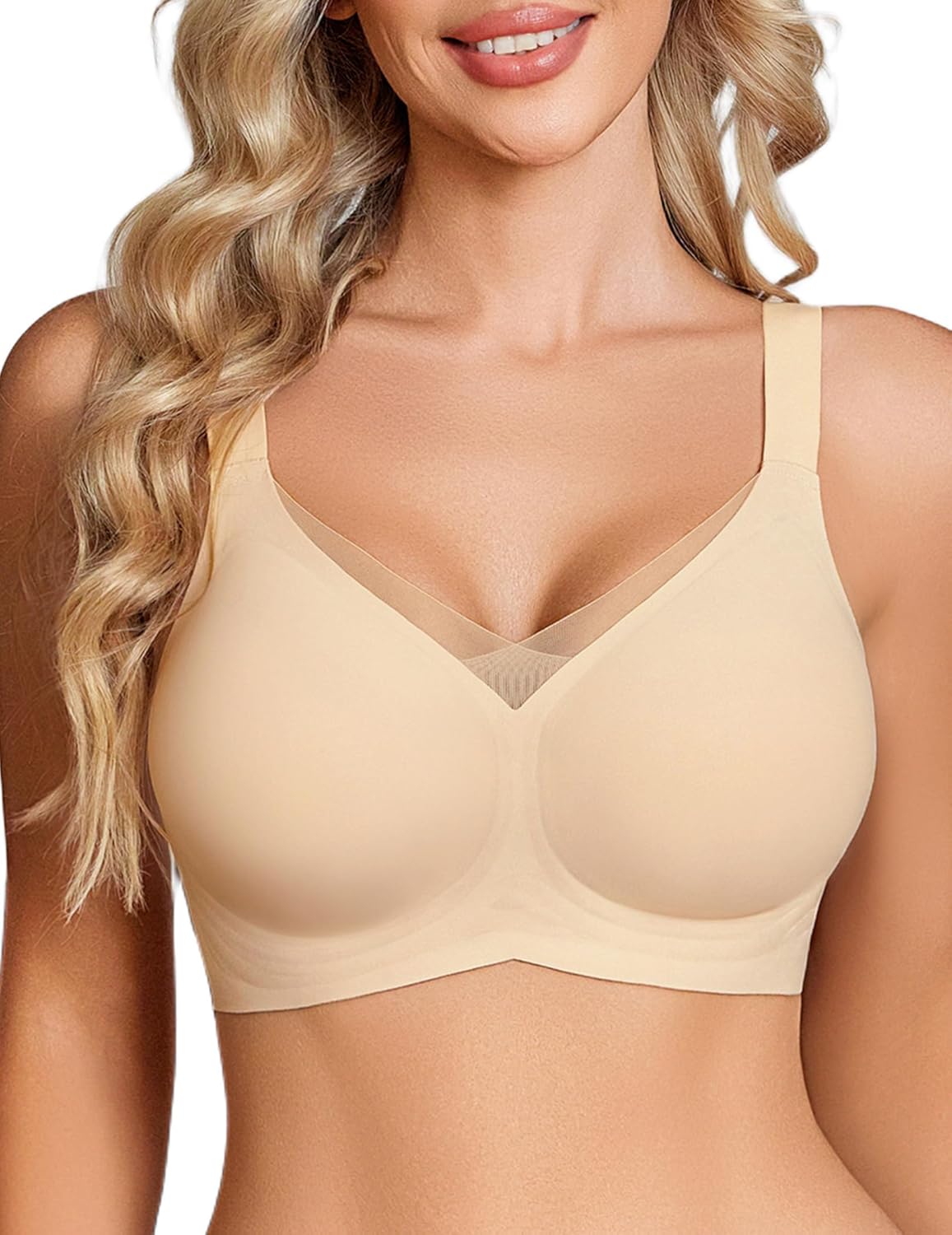 Avidlove Womens Seamless Bras No Underwire V Mesh Comfort Bralette