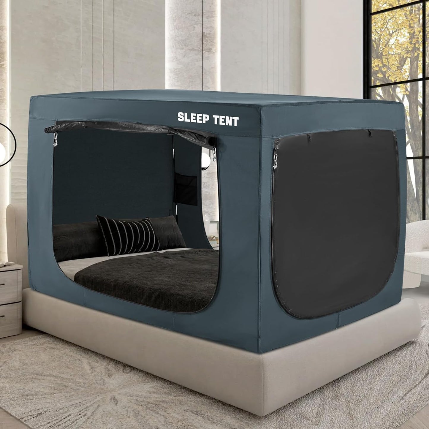 Indoor Privacy Tent for Better Sleep - BORNA Navy Blue