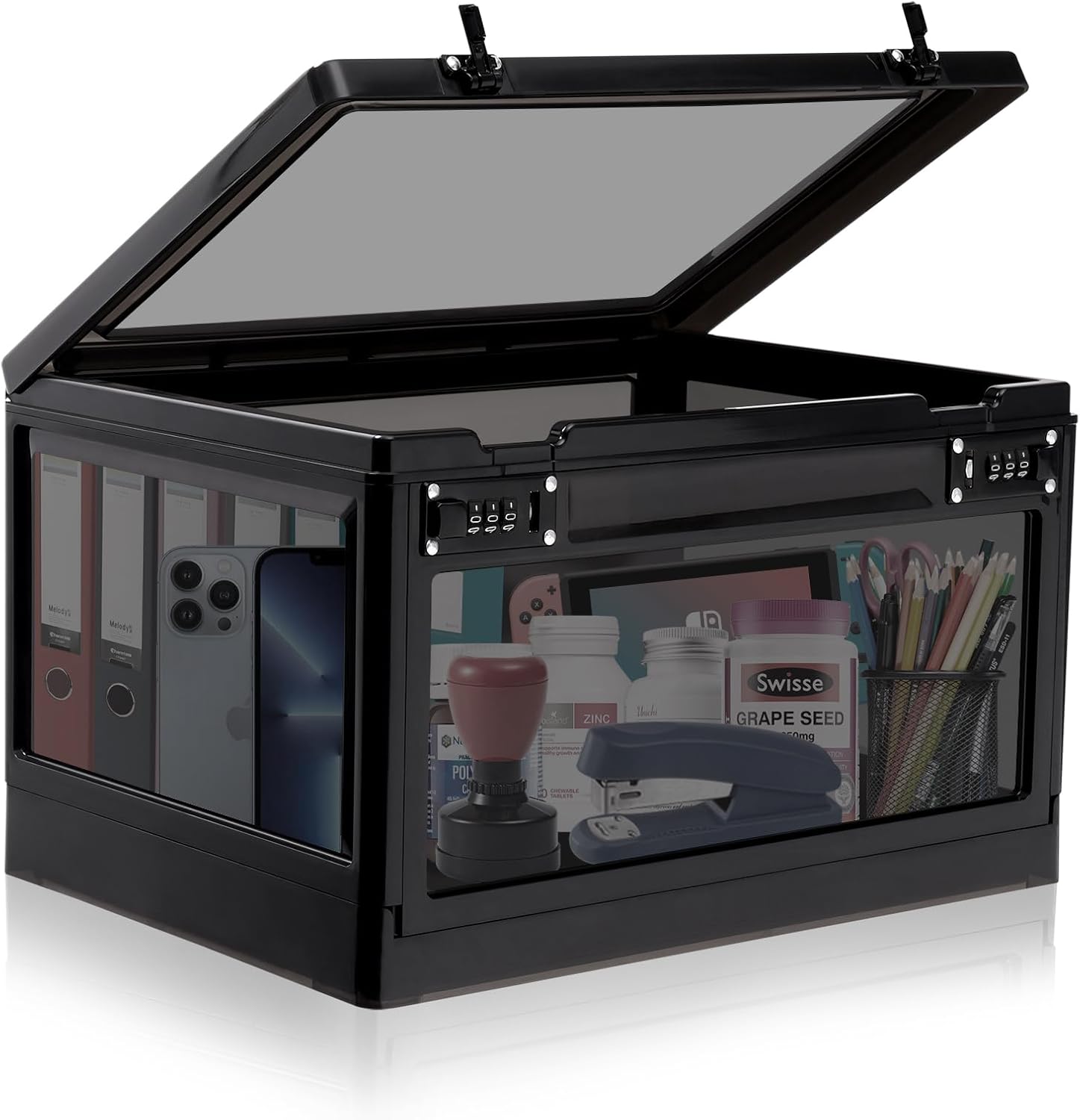 Large Medicine Lock Box for Secure Storage of Personal Items