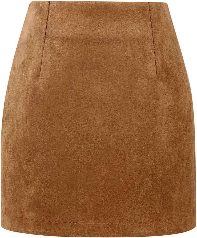Womens High Waist Plaid Skirt Bodycon Pencil Wool Mini Skirts