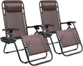 Zero Gravity Patio Folding Lawn Chairs Set of 2 - Comfortable Outdoor