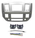 Khaki w/Silver Double Din Stereo Dash Kit Install Bezel - Dodge Ram