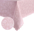 Rectangle Vinyl Tablecloth 100% Waterproof PU Table Cover - Rose Pink