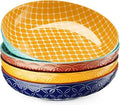 DOWAN Pasta Bowls 35 oz Set of 4 - Vibrant Porcelain Serving Bowls