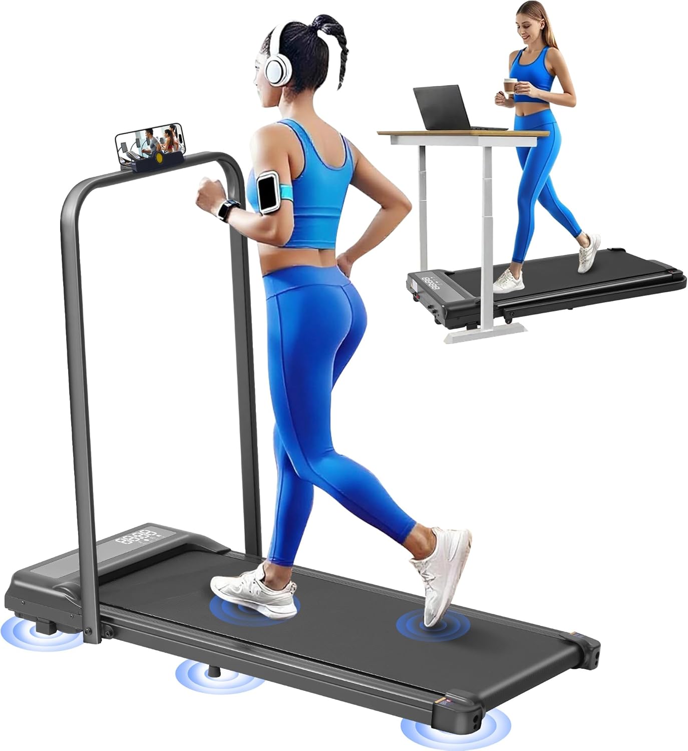 Foldable Treadmills for Home with Handles for Small Spaces