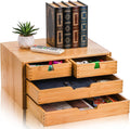 Bamboo Desk Organizer 4-Drawer Desktop Cabinet - Natural Bamboo