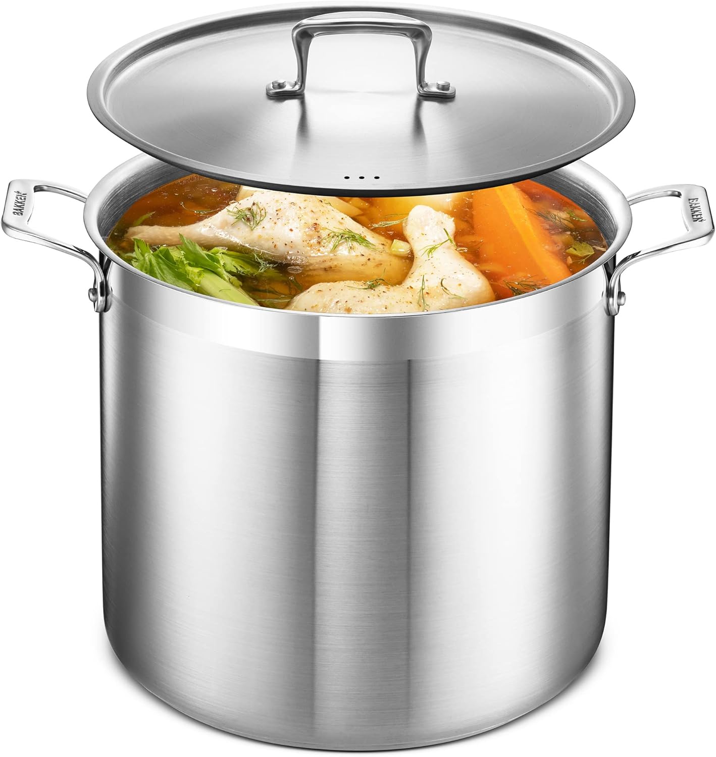 Durable 20 Quart Stainless Steel Stockpot with Lid for Cooking