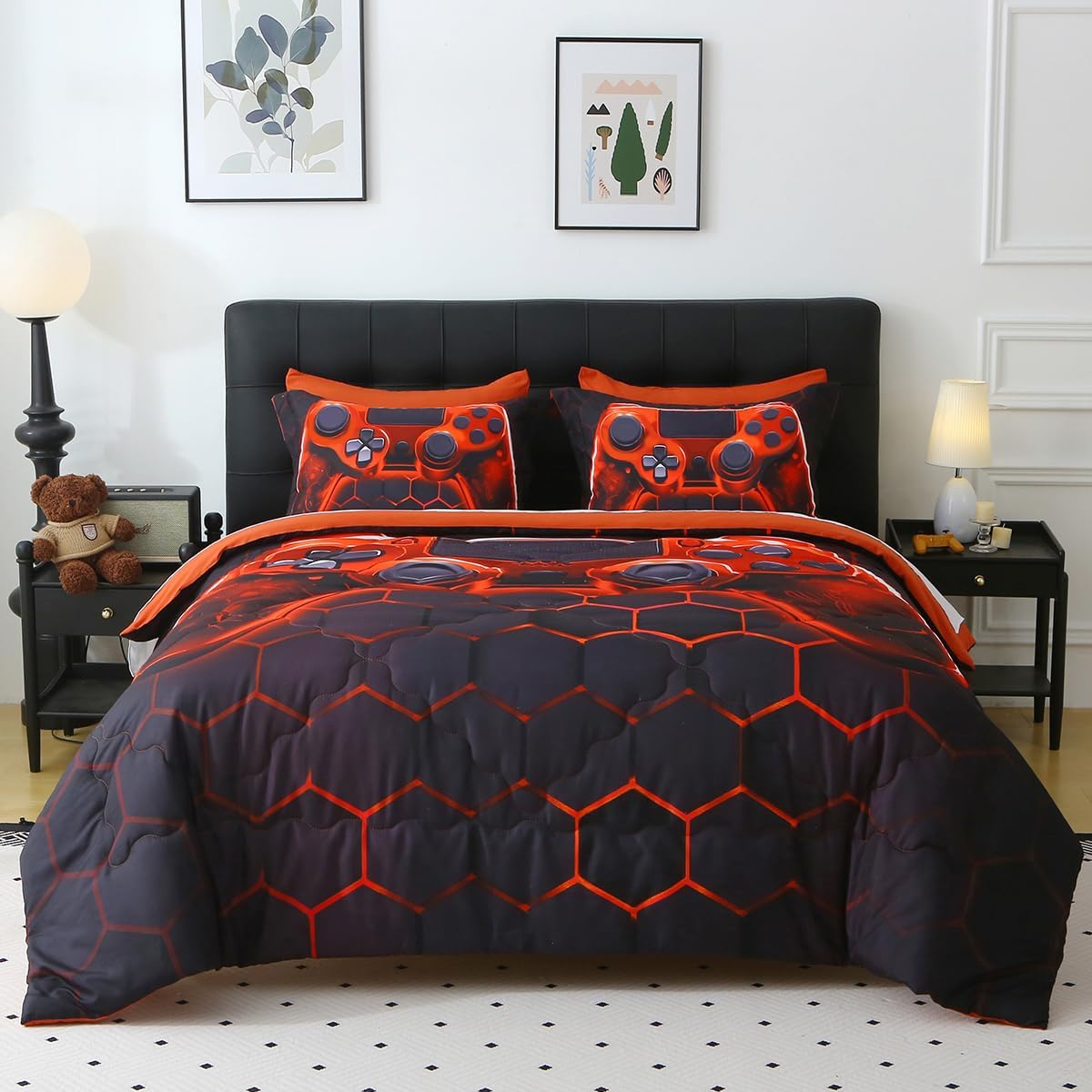 Wajade Game Console Comforter Set for Boys - 7 Piece Bedding