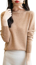 Women's 100% Merino Wool Seamless Turtleneck Sweater - Soft Luxury