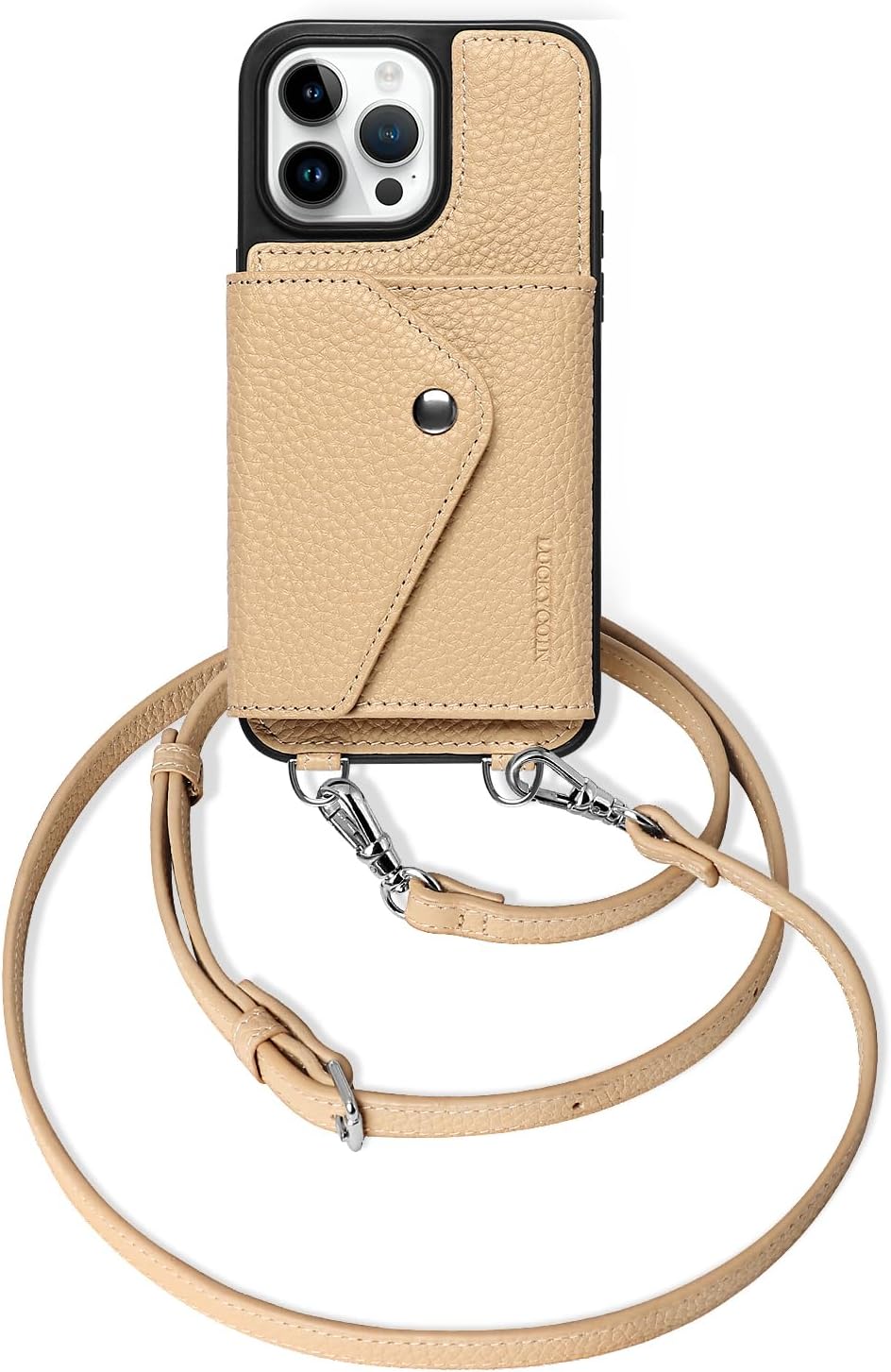 LUCKYCOIN iPhone 14 Pro Max Leather Wallet Case for Women