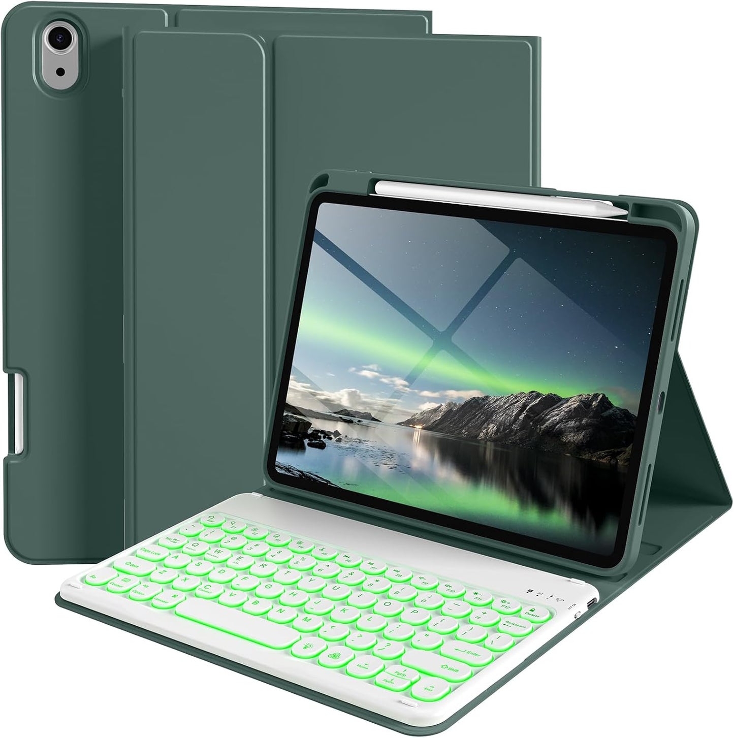 Kenke iPad 11/10th Gen Case with Detachable Keyboard & Pencil Holder