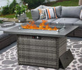 LayinSun 44ft Propane Gas Fire Pit Table - 55,000 BTU Rectangular