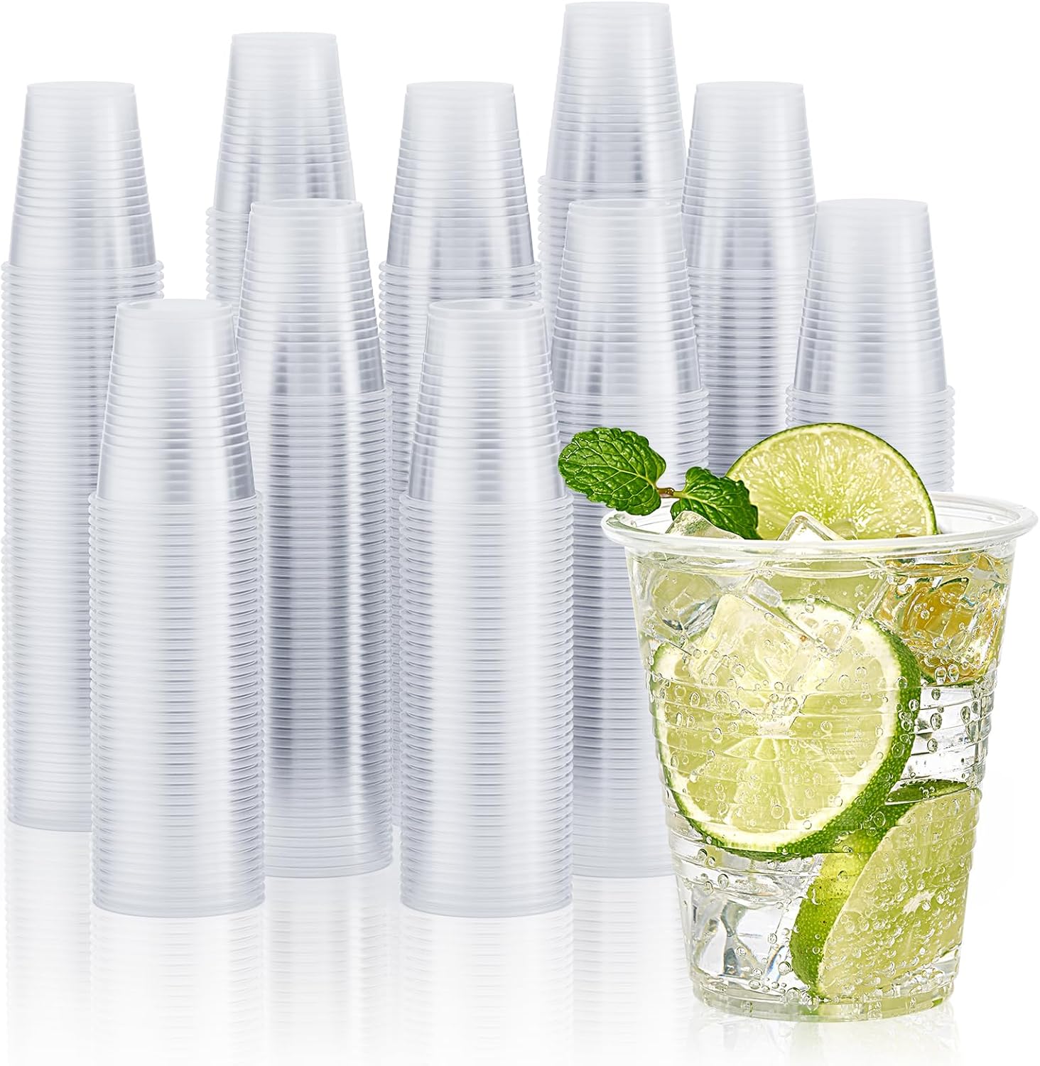 Vplus 2000 Pack 12 OZ Clear Plastic Cups for Parties and Events