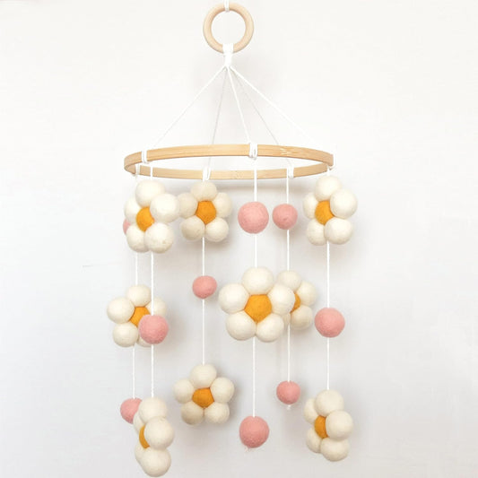 Daisy Mobile for Crib - Boho Baby Crib Mobile for Girls