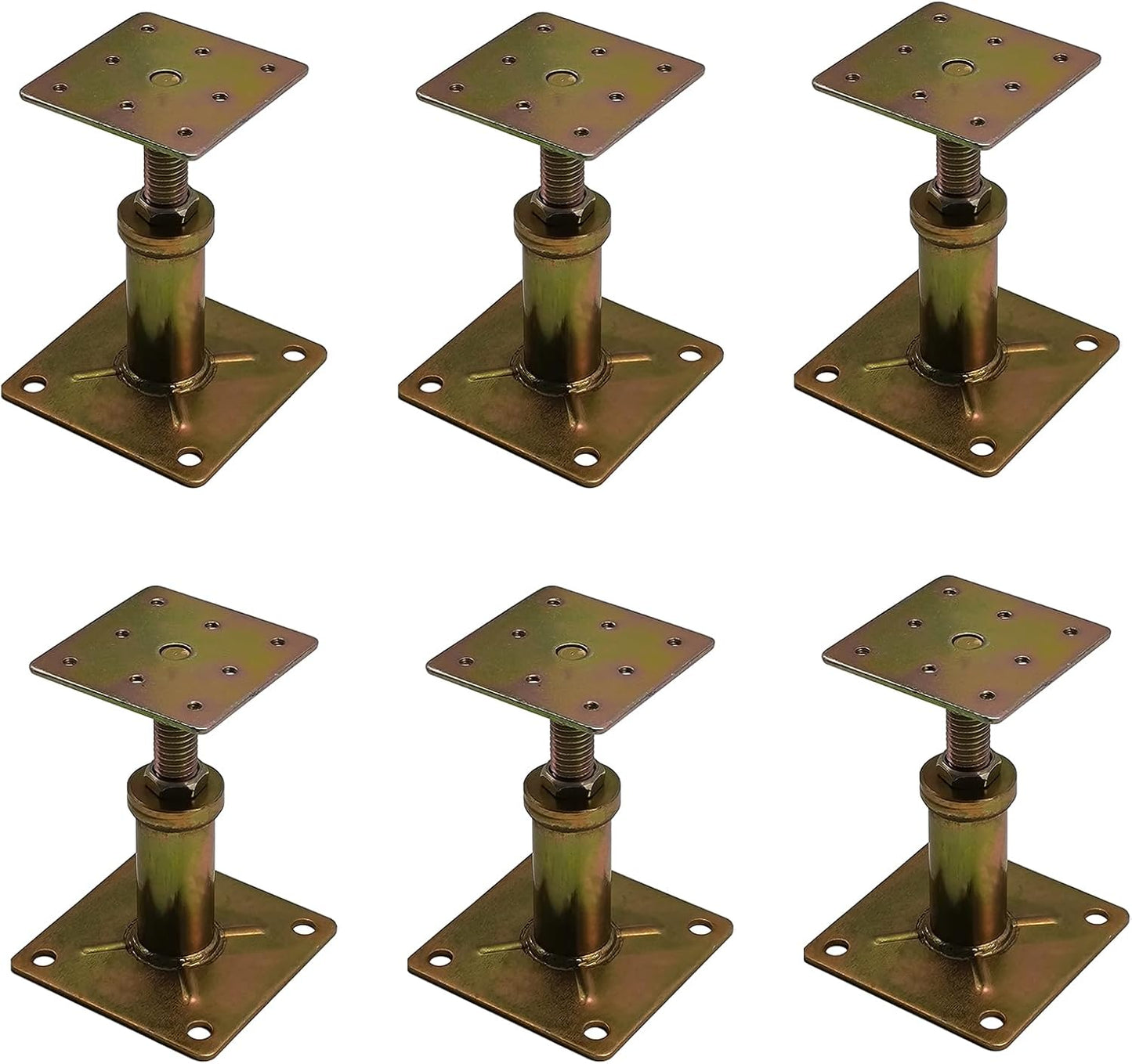 Adjustable Floor Jacks for Leveling Stairs and Decks - 6 Pack