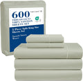 Lane Linen 600 TC 100% Mercerized Cotton Split King Sheets - Luxury